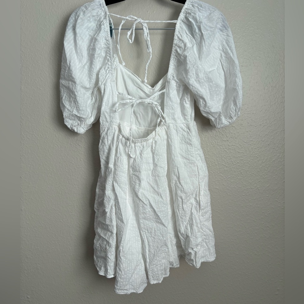 Abercrombie Puff Sleeve Babydoll Romper White XS - Picture 5 of 7